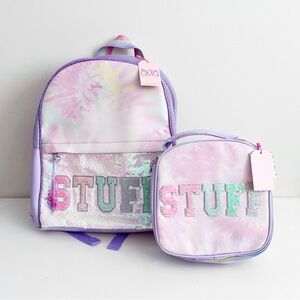 OMG Accessories girls sequin backpack and matching lunch box